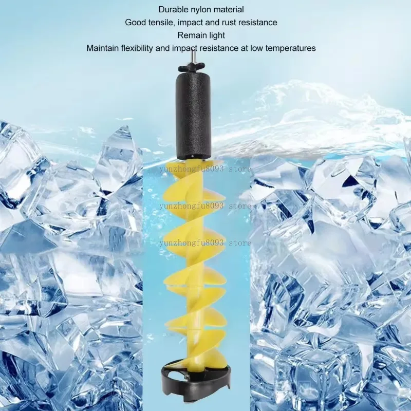 Ice Auger Portable Aluminum Alloy Ice Fishing Drill 6 Inches Hole Cutting for Winter Sea Fishing Outdoor Sports Gear