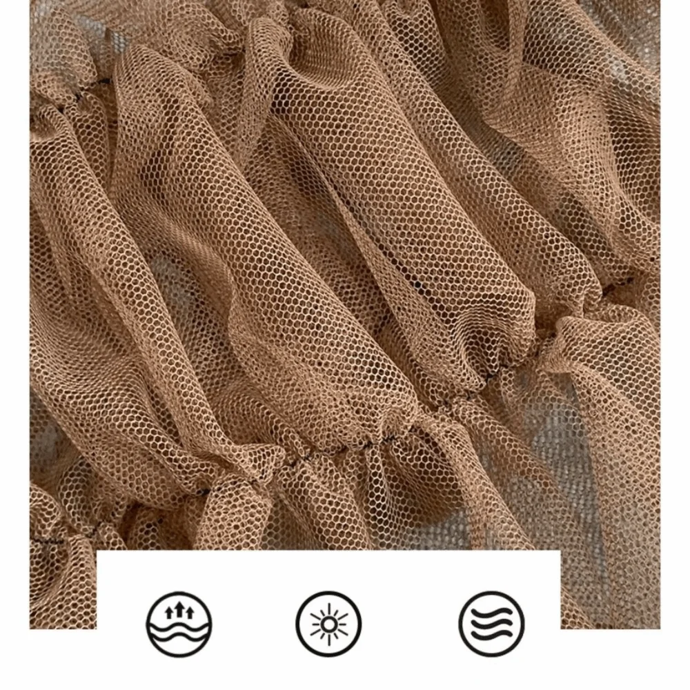 

New Mesh Lace Mini Skirt Ruffles Y2K Streetwear Waist Pleated Skirts See Through Harajuku Ruched Skirts Jeans Decoration