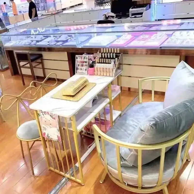 Beauty Light Professional Luxury Table Salon Manicure Nail Table and Chair Set with Built-in Vacuum Cleaner Home Makeup Tables