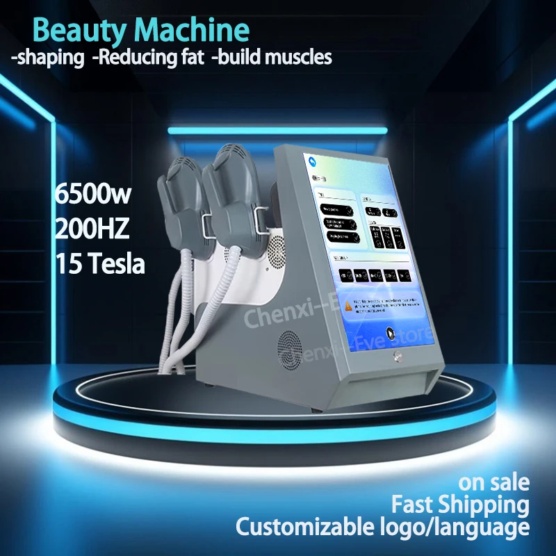 

Ems 15 Tesla Muscle Stimulator Machine Ems-RF body shaping Machine Double Handle Portable slimming Machine