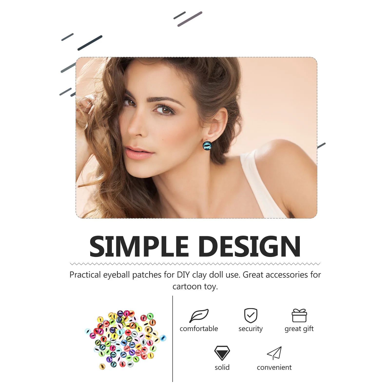 

100Pcs Glass Eyes Accessories Decorative Simulated Eyes for DIY Handmade Crafts Cartoon Puppets Clay Creative Supplies