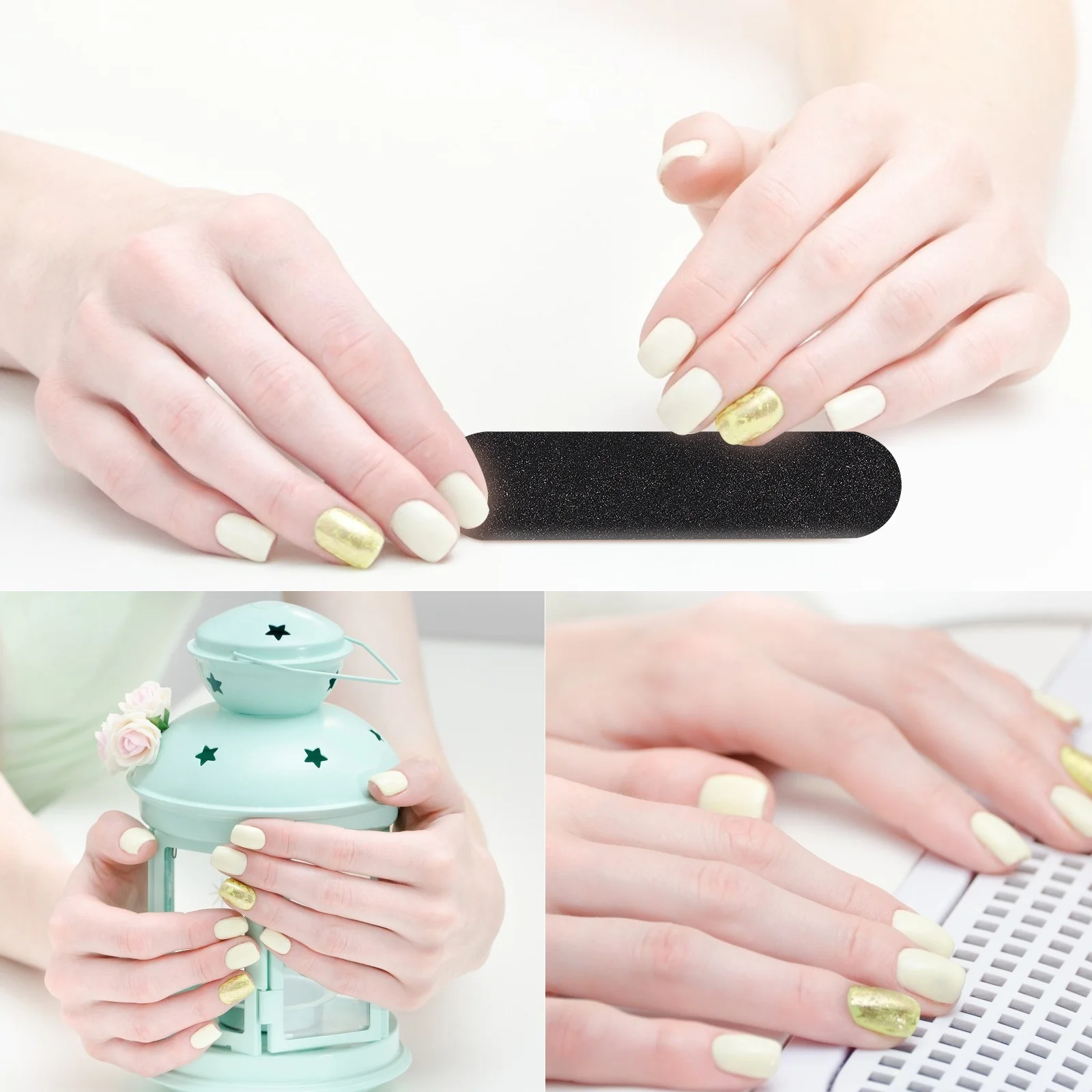 مجموعة مبرد أظافر مكونة من 200 قطعة أدوات مانيكير للاستعمال مرة واحدة لأنواع الأظافر المختلفة بما في ذلك ملفات أظافر صغيرة خشنة وصناعية