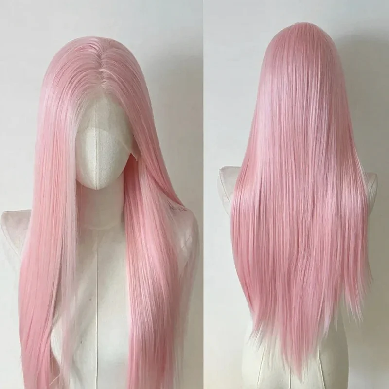 

Многофункциональный парик из синтетического волокна, черный, длинный, прямой, 80 см, с челкой