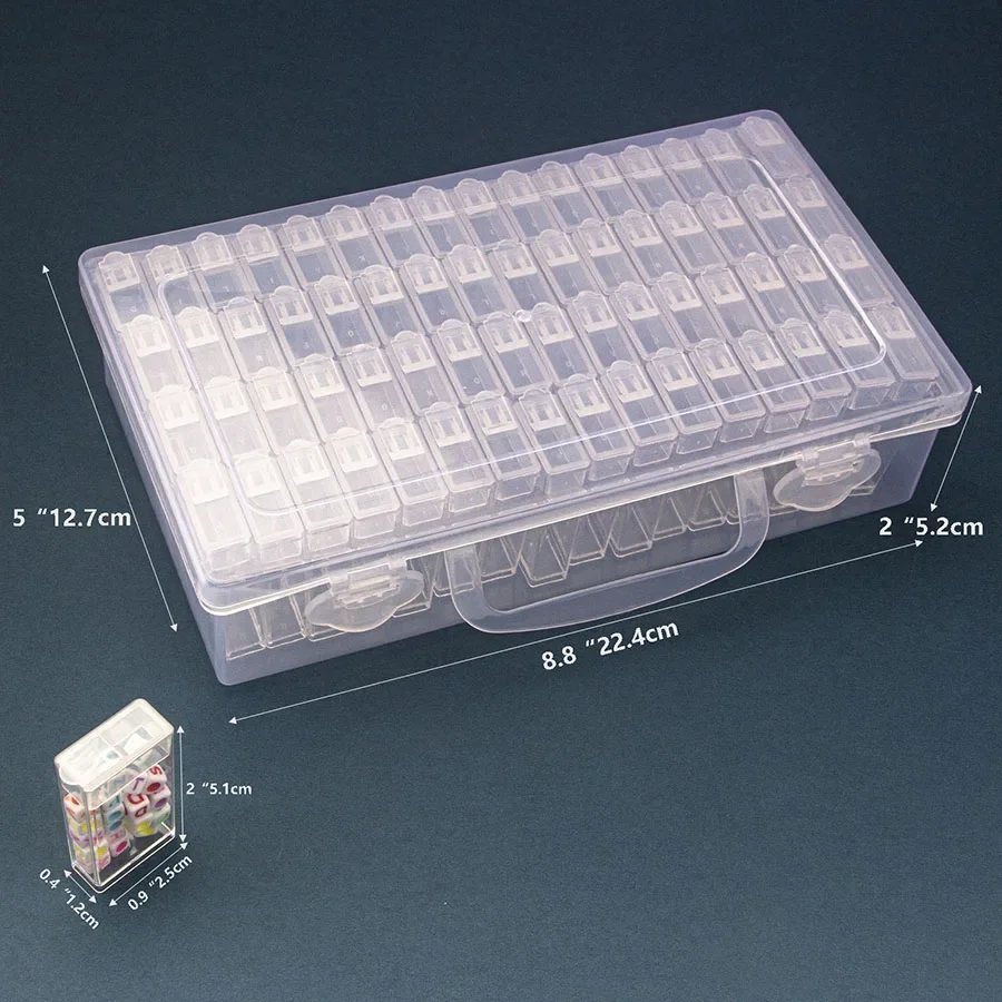 1pc 28/32/48/56/64 Slots Plastic Storage Box, DIY Diamond Painting Beads Charms Jewelry Accessories Organizer Box Art kits Lotso