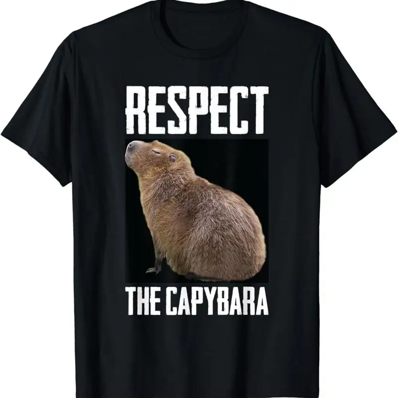 Respect The Capybara Funny Rodent Capibara Photo T Shirt