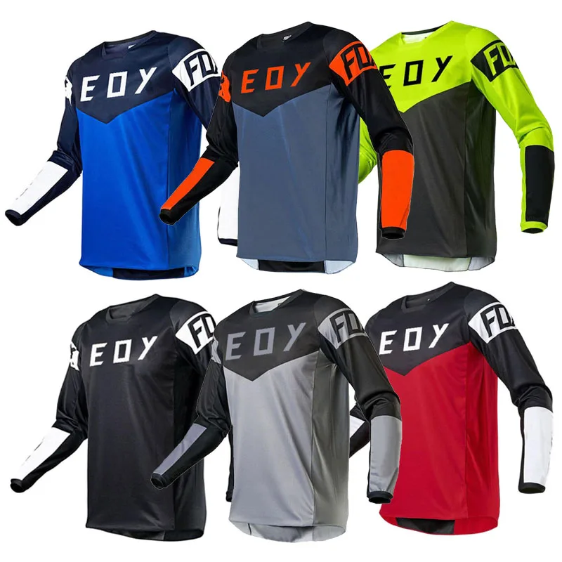 Eoy Motorcycle Jerseys Quick Dry Mountain Bike T-Shirt Long Sleeve Downhill Jersey MTB T shirt Moto Camo Breathable