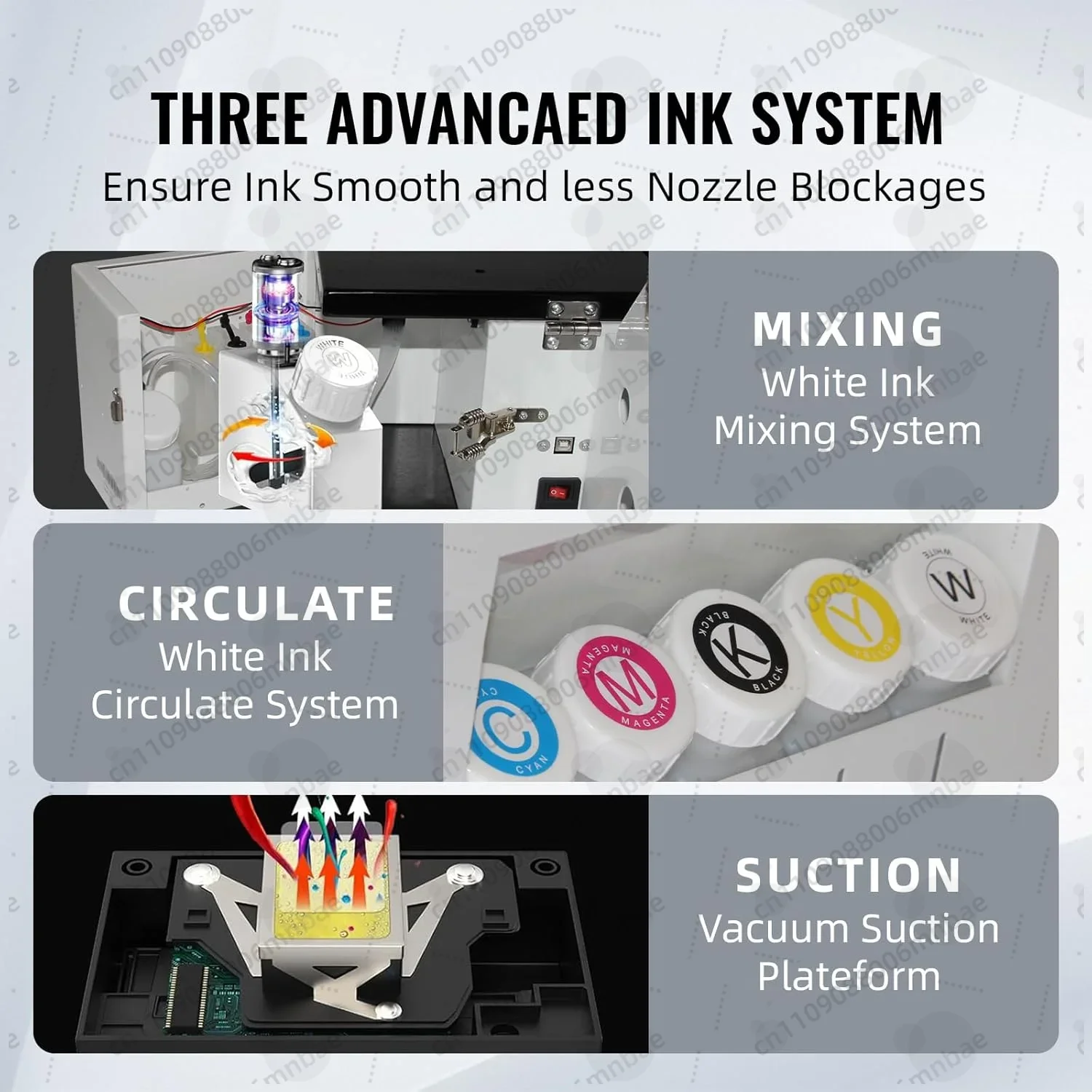 

Принтер A4 DTF для печати на футболках, термотрансферный принтер L8058 DTF с системой автоматической циркуляции белых чернил, 100 Вт