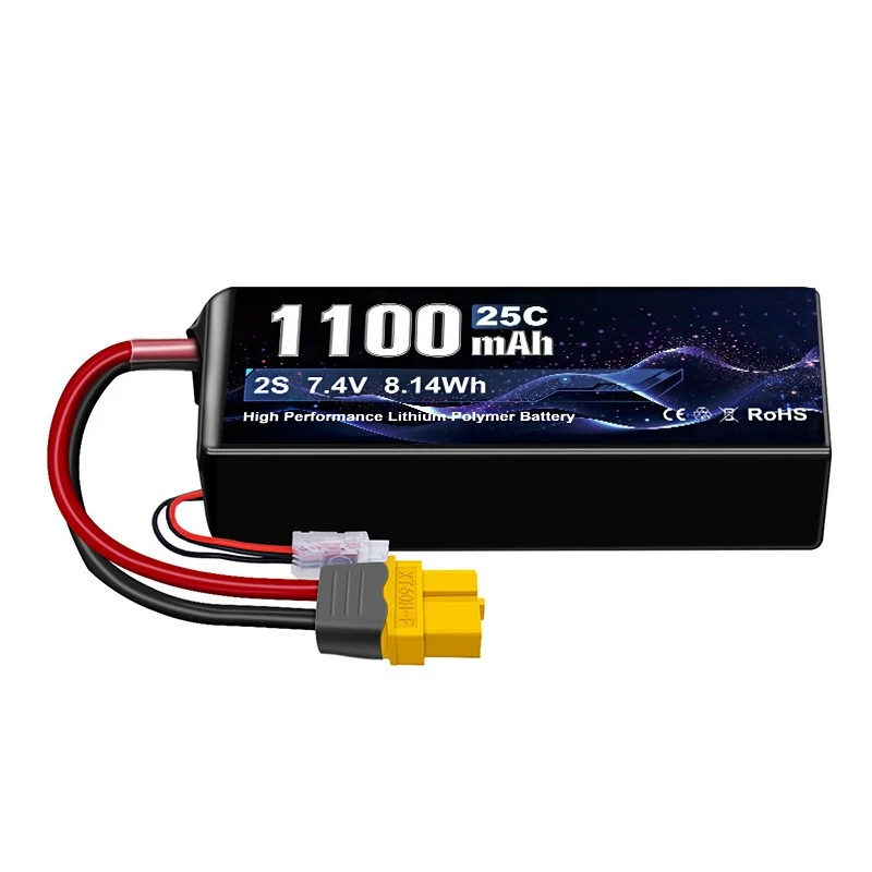 In Stock New 1100mAh 7.4V 25C Lipo Drone Battery for RC Car Quadcopter Airplane Boat RC Racing Models Parts with XT60H-F Plug