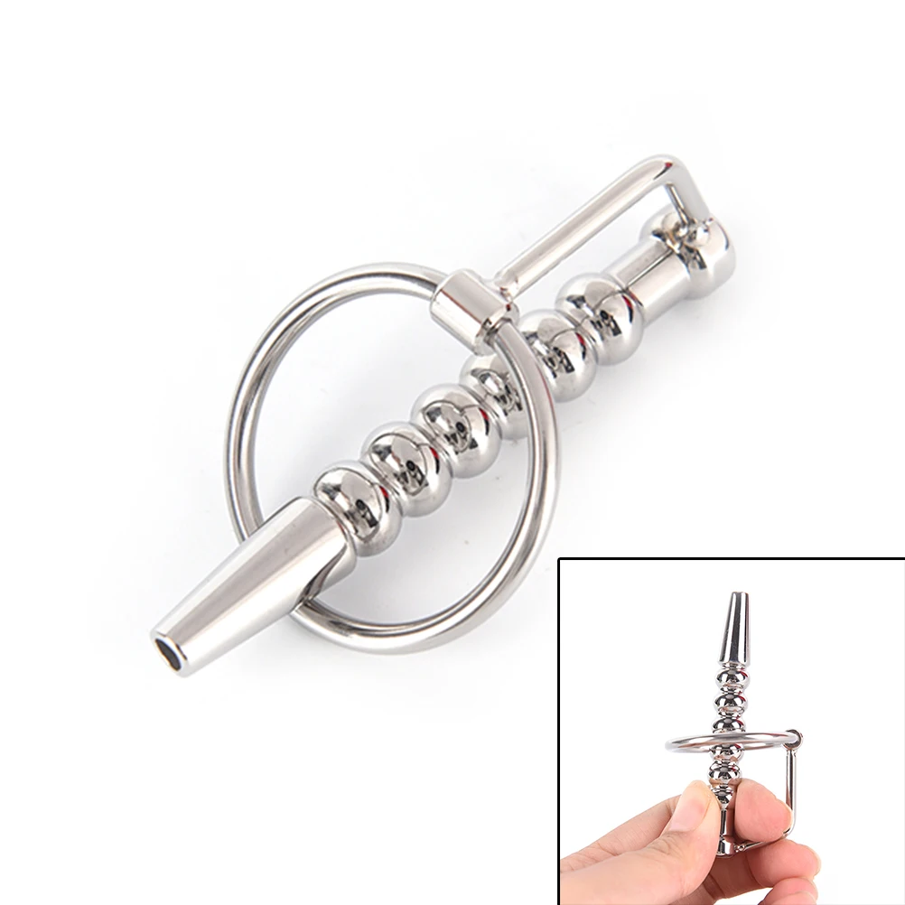 1PC Stainless Steel Gaysex Urethral Stimulator Dilators Sounding Penis Plug With Glans Rings Sounds Catheters Men\'s Masturbator