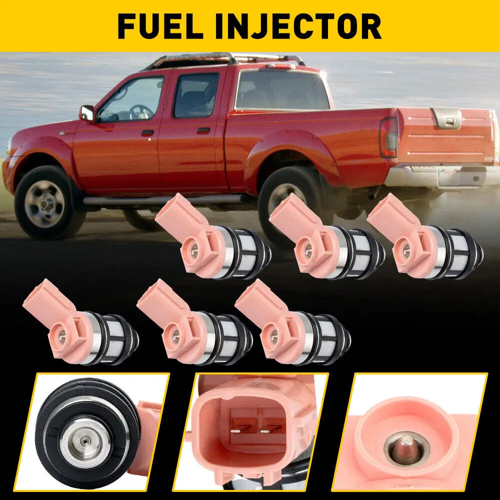 

6Pcs Fuel Flow Injector For 1996-2001 2002-2004 Nissan Frontier Xterra 3.3L