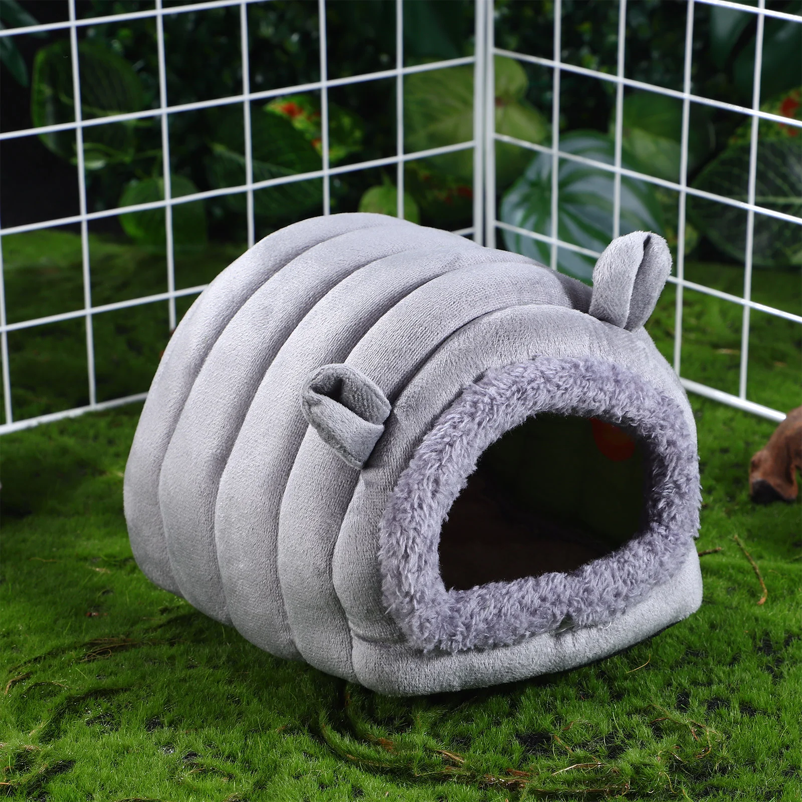 Cama para hámster de algodón PP suave, color gris, diseño bonito, cálido y cómodo, escondite para conejillo de indias, accesorio para Chinchilla, cueva de hurón, 1 ud.