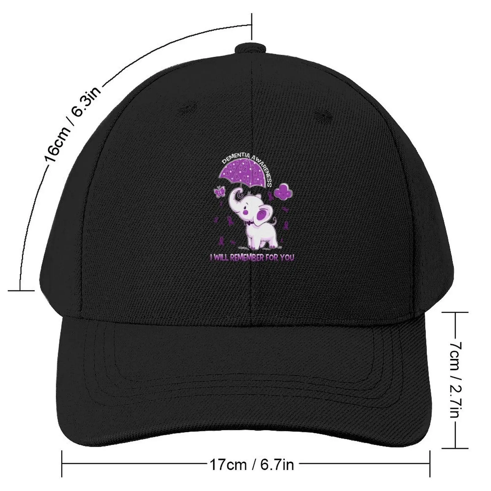 Dementia Awareness Elephant Long Sleeve T-Shirt Baseball Cap Beach |-F-| Boy Child Women's