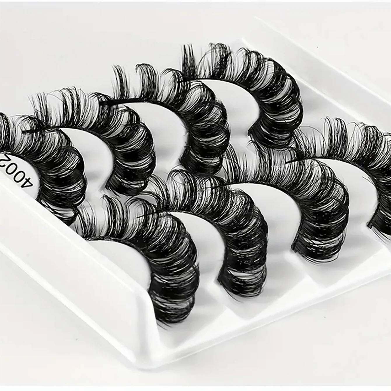 4 Paar gekräuselte Wimpern, künstliche Wimpern, natürliches Aussehen, synthetische dicke Wimpern, tägliches Make-up, künstliche Wimpern