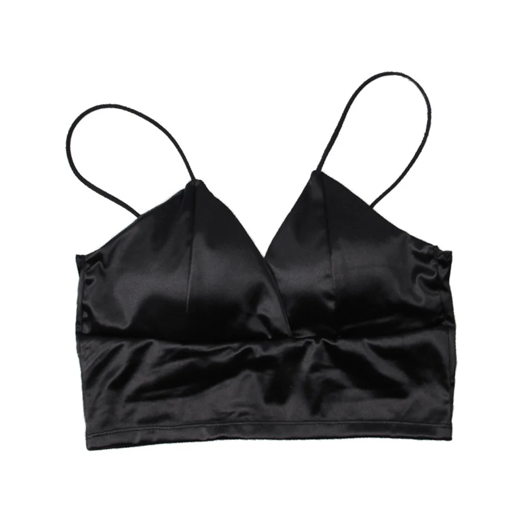 Sexy Bra Satin Women's Short Wireless Crochet Underwear Underlay Undergarments With Anti Glare And Beautiful Back Straps image 6