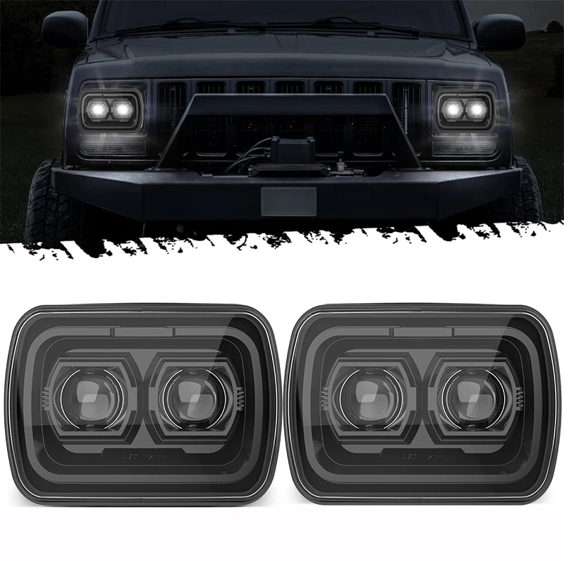 5x7 Inch Led Headlights 7x6 6000LM Led Headlamp for Jeep Wrangler YJ Cherokee XJ Comanche MJ S10 Blazer Express Savana Van Truck