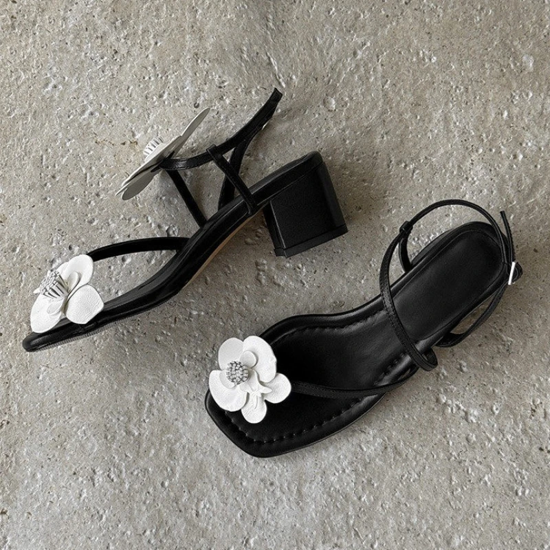 Wonen  Flower Clip Toe High Sandals Luxury New Shoes 2026 Summer Designer Slippers Beach Dress Flip Flops Fashion Woman slides view 4