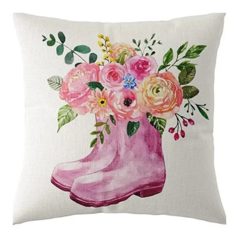 الربيع وسادة غطاء المخدة نمط رائع سوبر لينة ارتداء مقاومة مربع رمي المخدة أريكة غرفة المعيشة ديكور