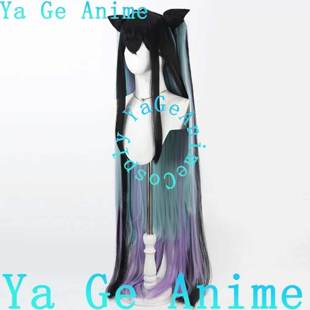 Perruque de Cosplay petite sirène, chignons détachables, dégradé de jeux d'anime, fête de carnaval d'halloween, cheveux synthétiques résistants à la chaleur