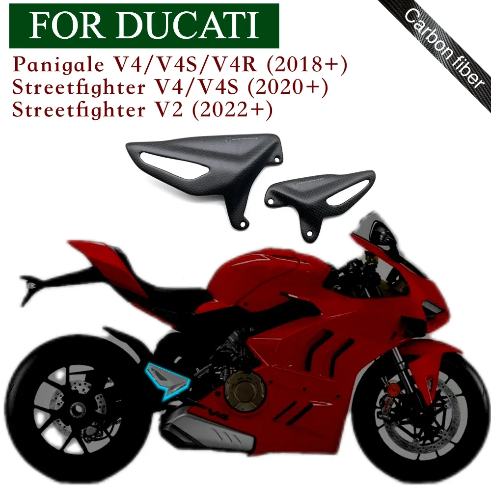 

Heel Guard Protector Carbon Fiber moto Accessories For DUCATI Panigale V4/S/R Streetfighter V2 V4/S 2018-2024 Foot Wing Rearset