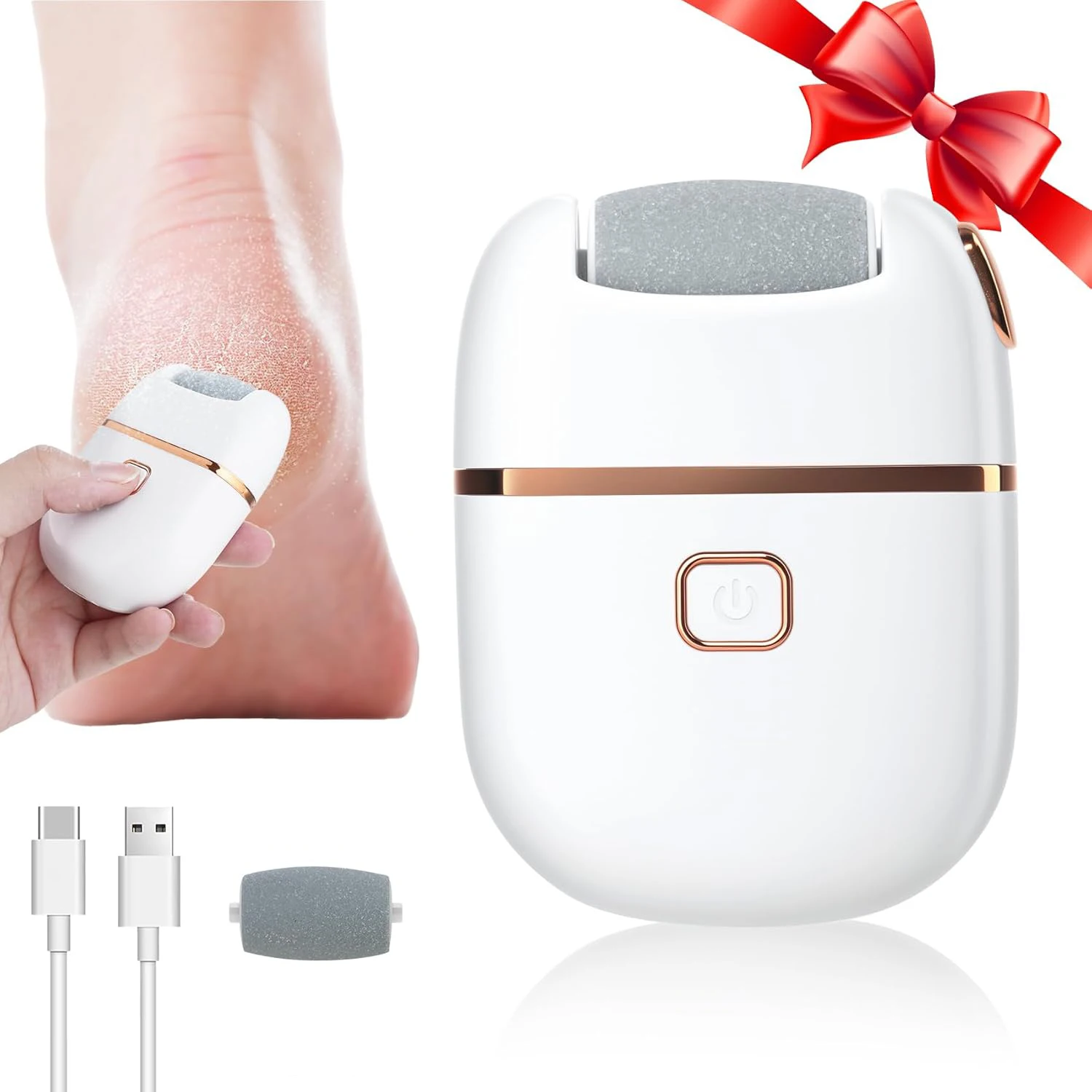 مبرد كهربائي للقدم، مزيل مسامير القدم الكهربائية، مزيل مسامير القدم للأقدام، أدوات باديكير قابلة لإعادة الشحن، سرعتان، 2 رأس مطحنة