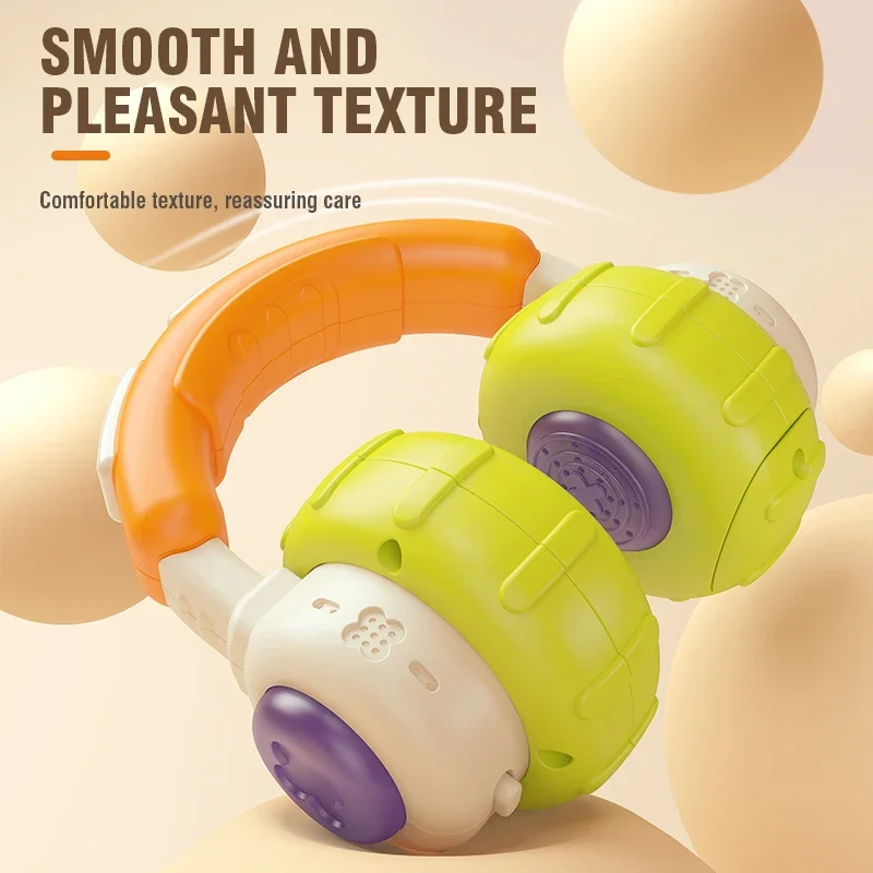 Fones de ouvido de música montessori brinquedos sensoriais desenvolvimento aprendizagem música microfone fone de ouvido com som light-up brinquedos para crianças presentes
