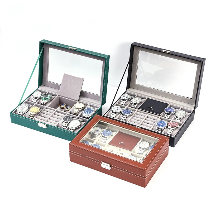 Large-Capacity Household Eco-Friendly Leather Men's Watch Case Women's Jewelry Box Multi-Functional Accessory Jewelry Storage