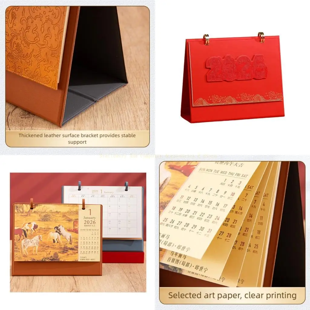 

Легкий переворачивающийся планировщик страниц с текстурой кожи из искусственной кожи для украшения офиса и дома