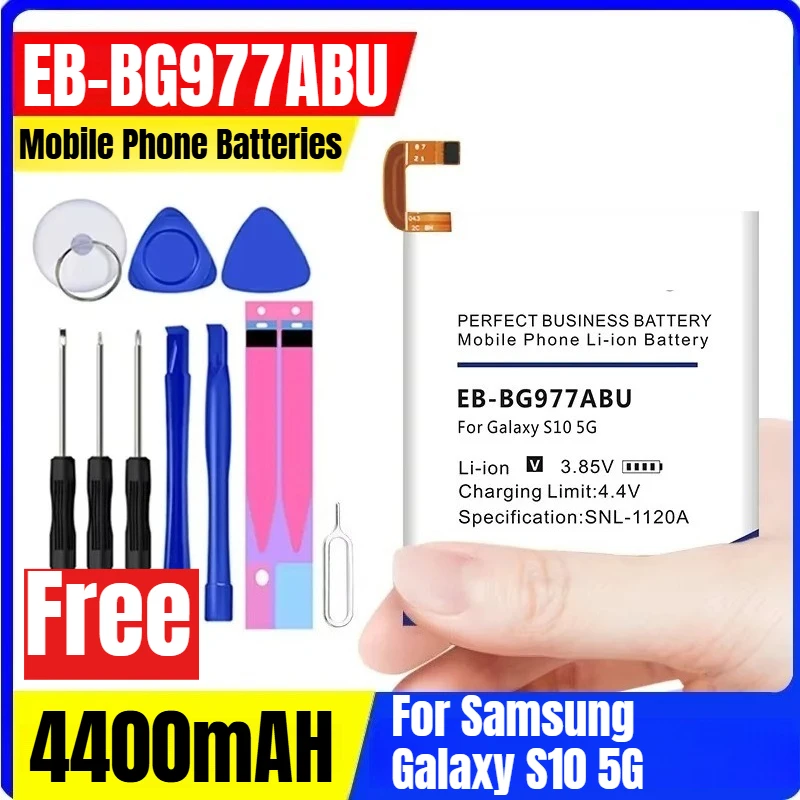 

EB-BG977ABU 3.85V 4400mAH Mobile Phone Batteries for Samsung Galaxy S10 5G+Tool