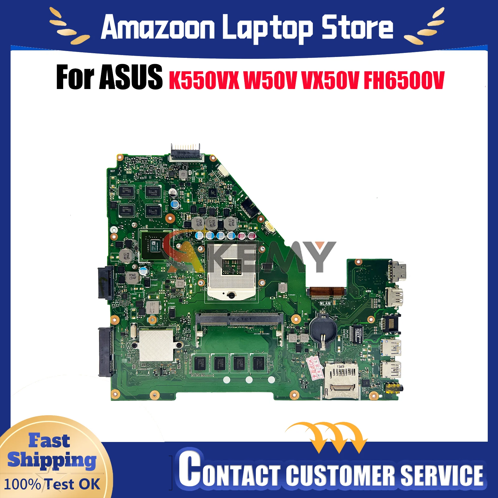 

X550VC Материнская плата для ноутбука ASUS VivoBook W50V X550VXK VX50V X550VX X550V FH5900 K550VX FH6500V Материнская плата для ноутбука 100% тестирование