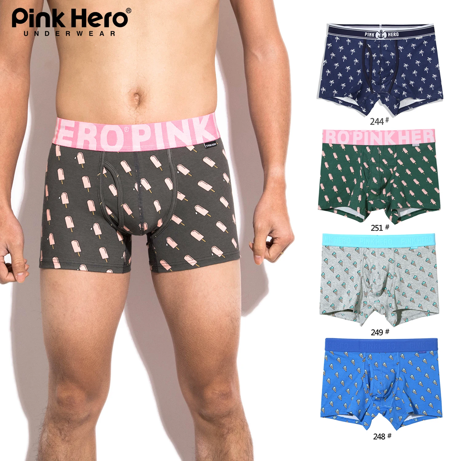 PINKHERO Print-B Stylish Fun Patterns Male Underpants For Men, Comfy And Soft Cotton Underwear Boxer Briefs And Men\'s Panties