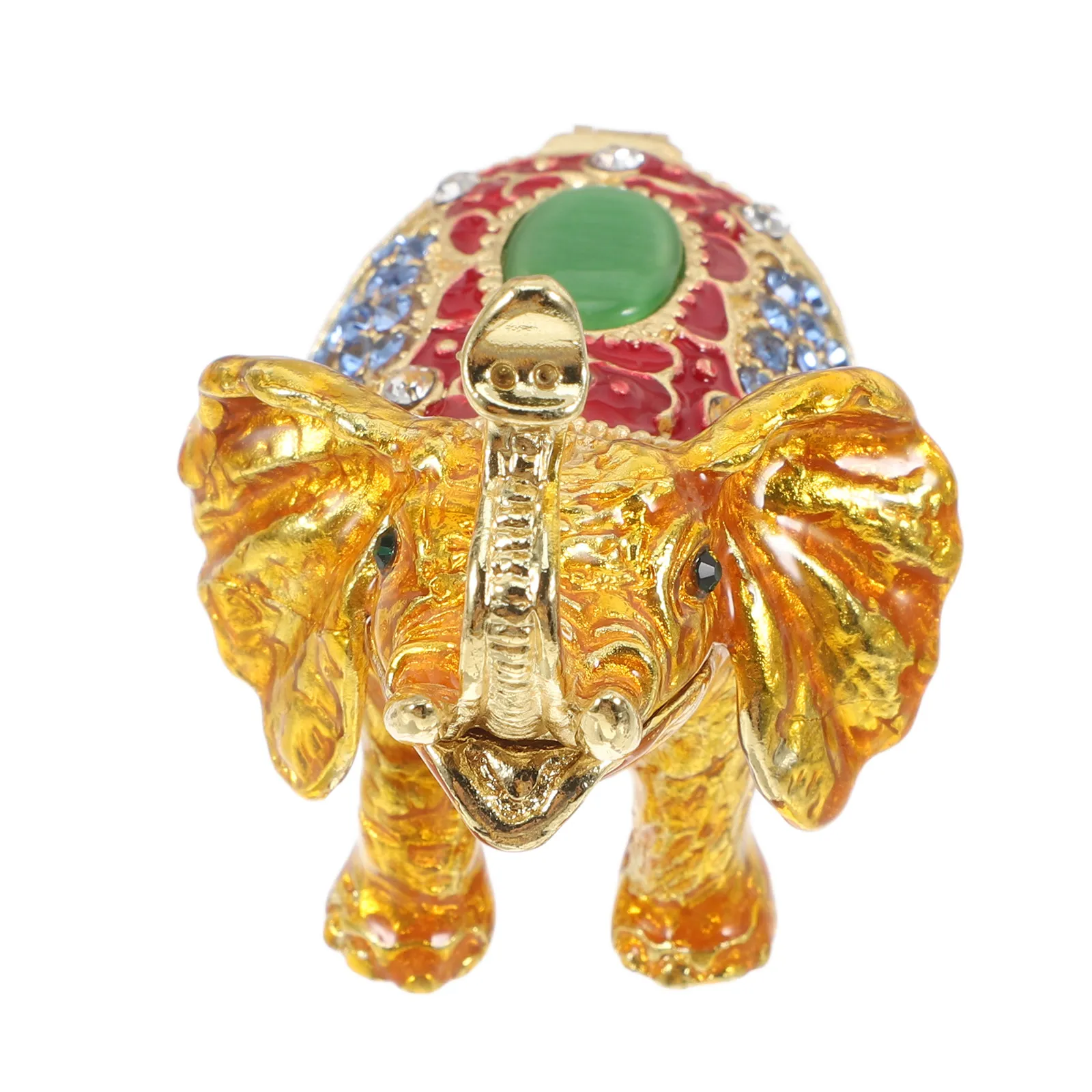 Elephant Jewelry Box Sparkling Rhinestones Zinc Alloy Jewelry Organizer Ring Earring Necklace Storage Container Home Office