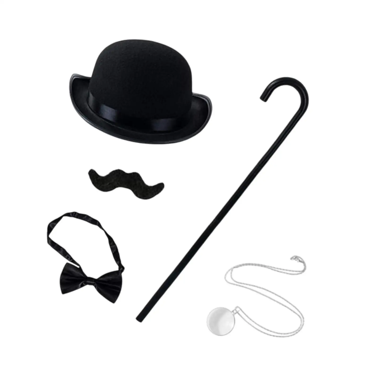 

Gentlemen Costume Set Beard Decor Bow Tie Dressing up for Themed Party Festival