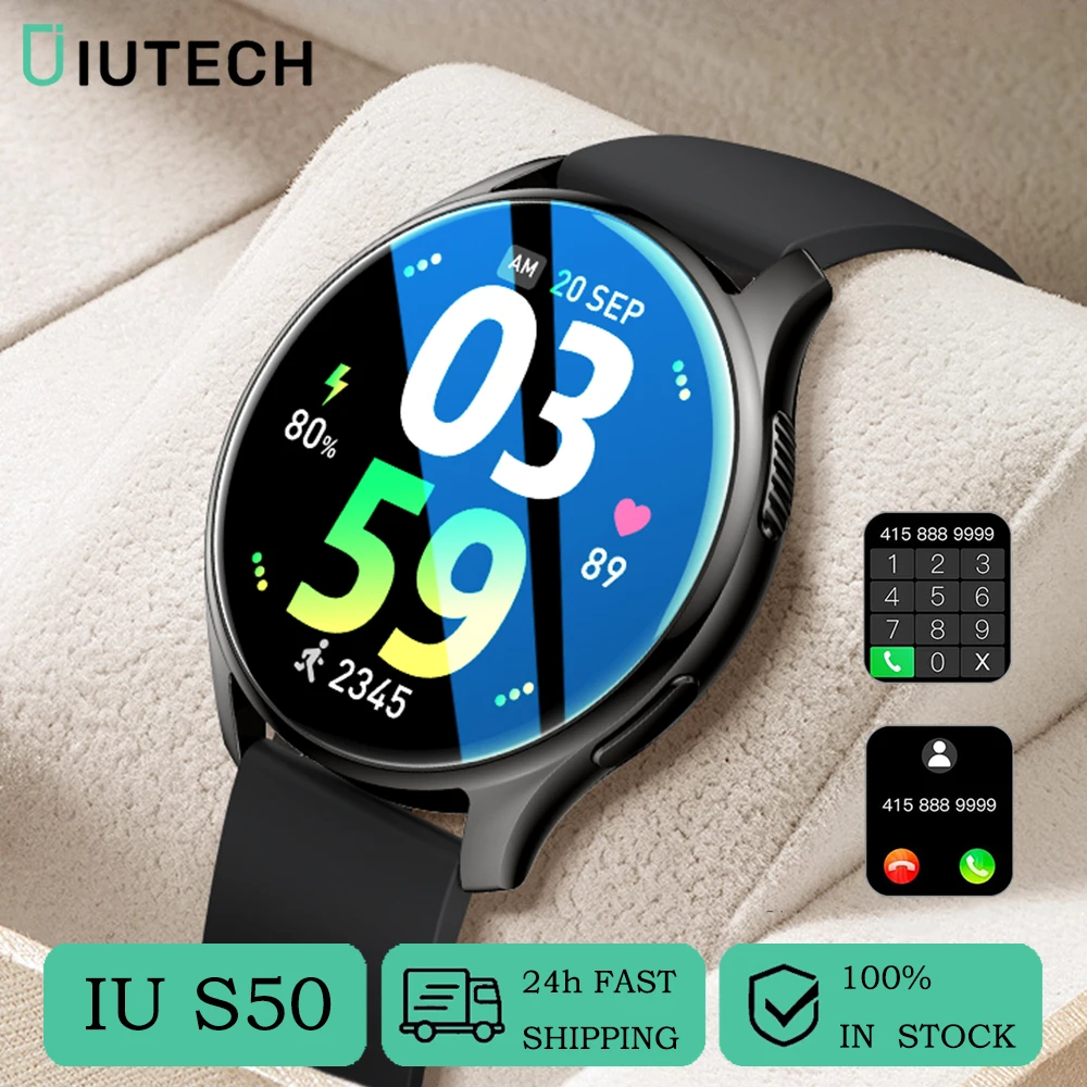 

Умные часы IUTECH S50 с сенсорным экраном, мониторинг здоровья, Bluetooth Вызов, электронные часы, водонепроницаемые спортивные умные часы для мужчин и женщин