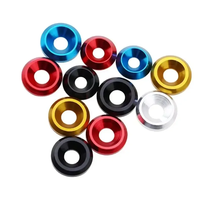 

1/2/3/5/10pcs M6*D18/19/24MM Aluminium Alloy Countersunk Hole Gaskets Fisheye Spacer Licence Plate Screw Washer Height 4 5mm