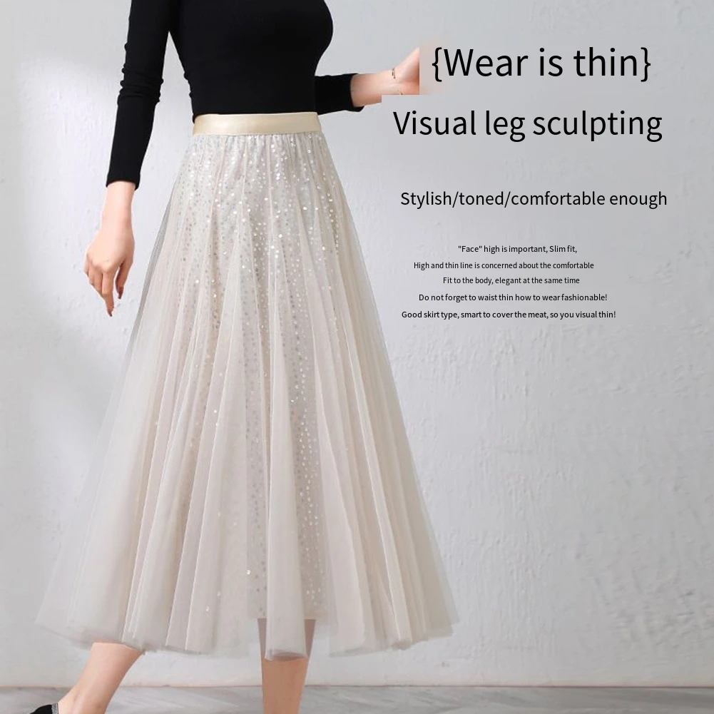 Abrikoos Mode Pailletten Rok Mode Pailletten Dames Rok Club Mode Dames Nieuwe collectie Normale kledinglengte