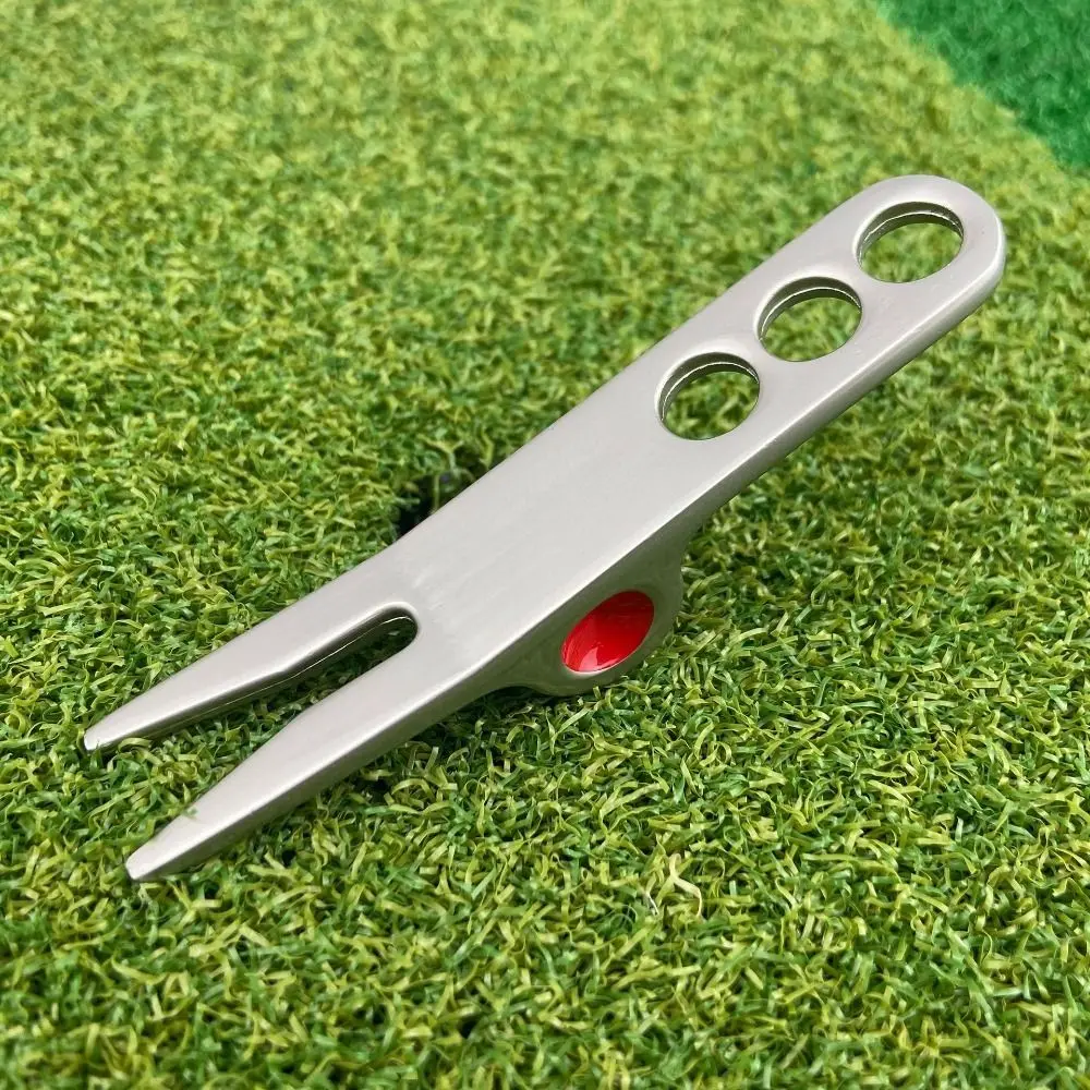 Alat reparasi nada Golf, Zinc Alloy, alat reparasi, Pitchfork, alat Golf, lubang angkat, tiga pori-pori, alat Divot Golf, hadiah untuk Golfer