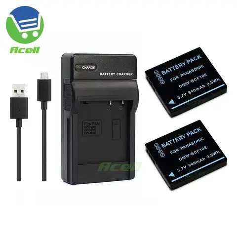 USB Charger or DMW-BCF10E/PP/GK Battery for Panasonic DMC-TS1 TS2 TS3 TS4 FX75 FX700 FX68 FX66 FX65 FX60 FX580 FX550 FX48 Camera