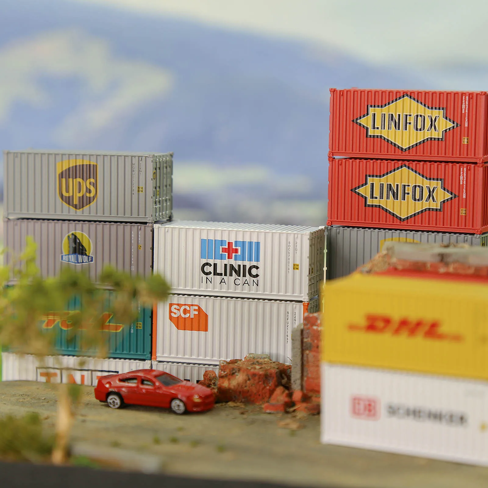 C15007 Evemodel N Scale 1:160 20ft Shipping Container 20\' Cargo Box with Magnets (Pack of 3) Logistics Series