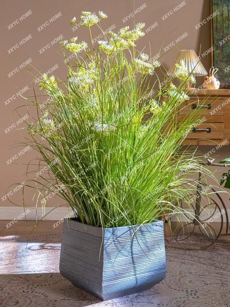 New Reed Grass Artificial Flower Indoor Landscape Decoration Plant Bonsai Bionic Green Plant Dandelion Fake Trees Ornaments