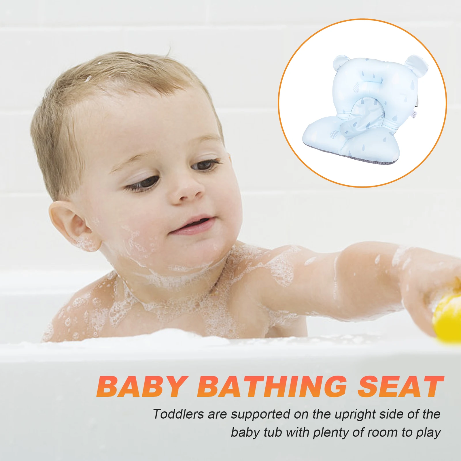

Baby Waterproof Baby Bath Pad Floating Bed Particles Pillow Cushion Support Seat Pad Non Slip Tub Kids Bath