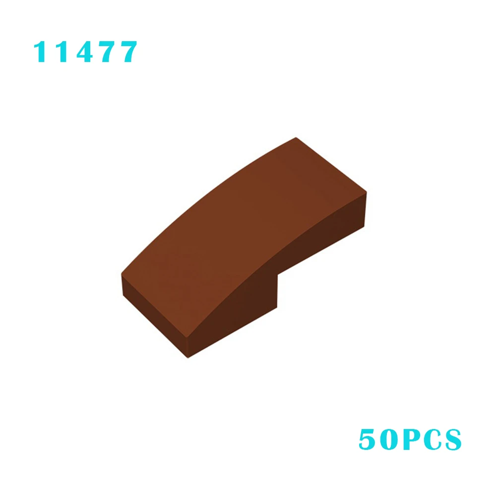 50pcs 11477 Slope Curved 2 X 1 Bricks DIY Buildings Blocks Collections Bulk Modular Toys For Technical MOC Set Christmas Gifts