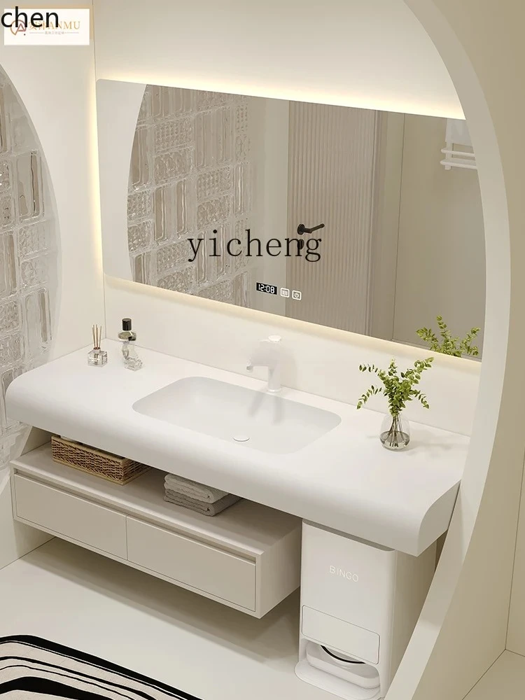 ZML Whole Washbin Bathroom Cabinet Stone Plate Ceramic Seamless Washstand