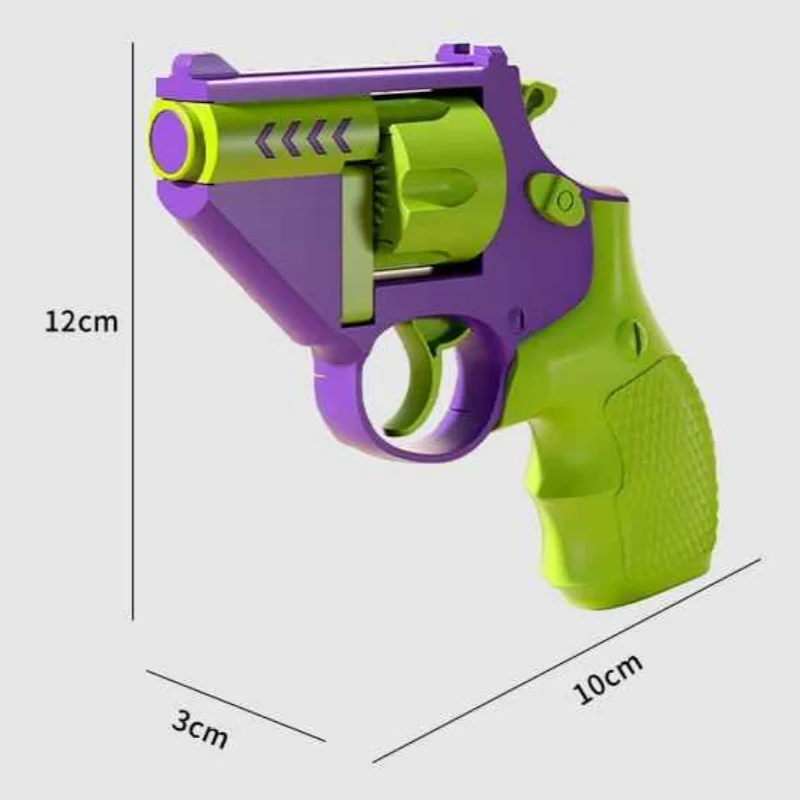 プラスチック製のミニリボルバーガン,減圧,ラディッシュシューター,おもちゃの移動,子供用ラディッシュガン,3D
