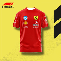 Men's Quick Drying F1 Racing Ferrari Team Short Sleeved T-shirt Daily Comfortable And Casual Sweat Wicking Racing Suit