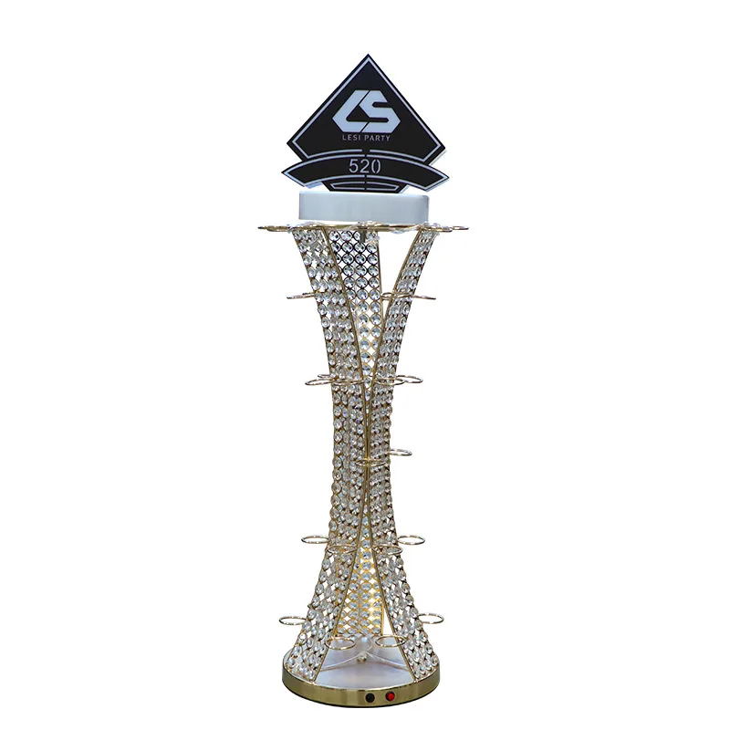 

Bar KTV Luminous Cocktail Cup Holder LED Crystal Beaded Small Waist One Mug Bullet Cup Holder