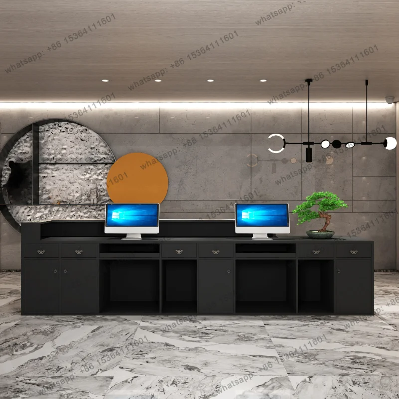 x4 Light luxury stainless steel hotel hairdresser checkout page Industrial style bar