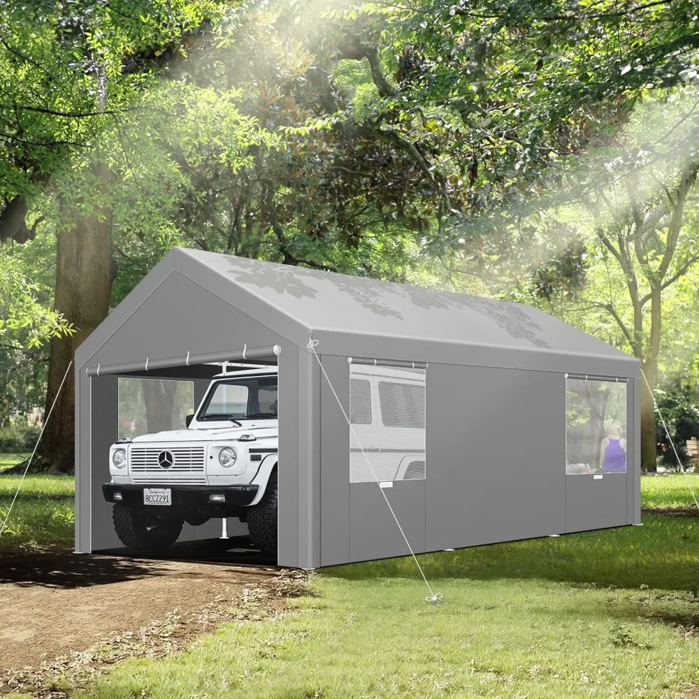 

Carport 10x20FT Heavy Duty Portable Garage, 3.0 Powder Coated Frame(Better Than Galvanized), Waterproof Shelter, Customized