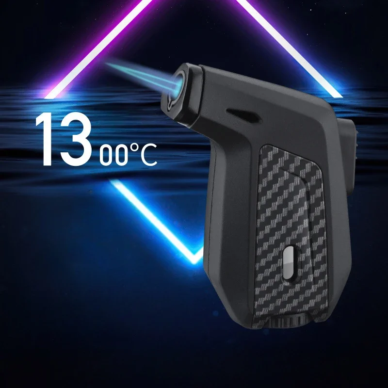 

Large Capacity Outdoor Windproof Butane Gas Lighter 360° Ignition Turbo Torch Blue Flame Jet Cycle Use BBQ Cigar Lighters Tool