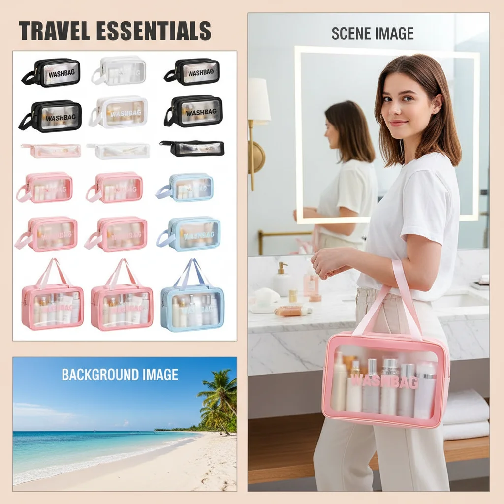 

Прозрачная водонепроницаемая дорожная косметичка для женщин, большая вместительная сумка для хранения косметики, портативный органайзер для косметики, кейс для красоты