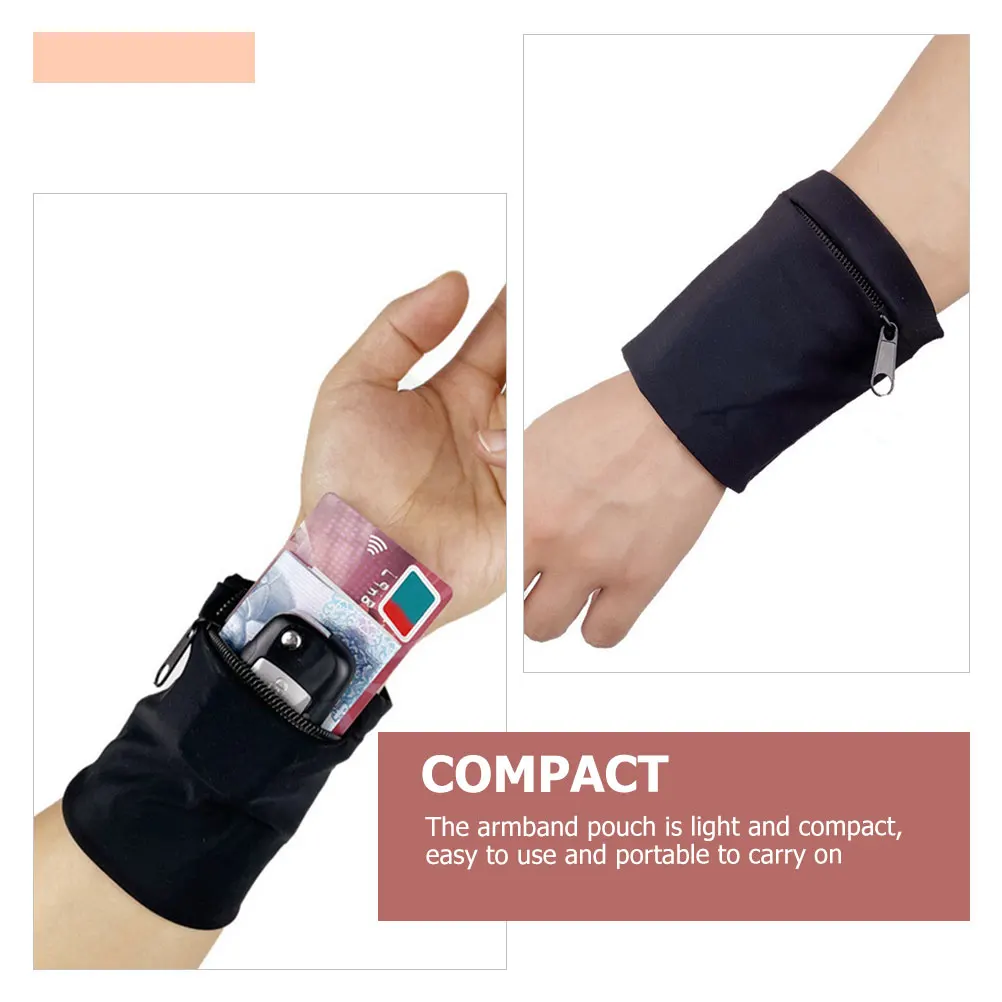 

2Pcs Phone Armband Sport Wrist Wallet Cell Outdoor Cellphone Bag Running Phone Holder Arm Storage Pouch Fitness Arm